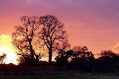Shepherd Hut sunset